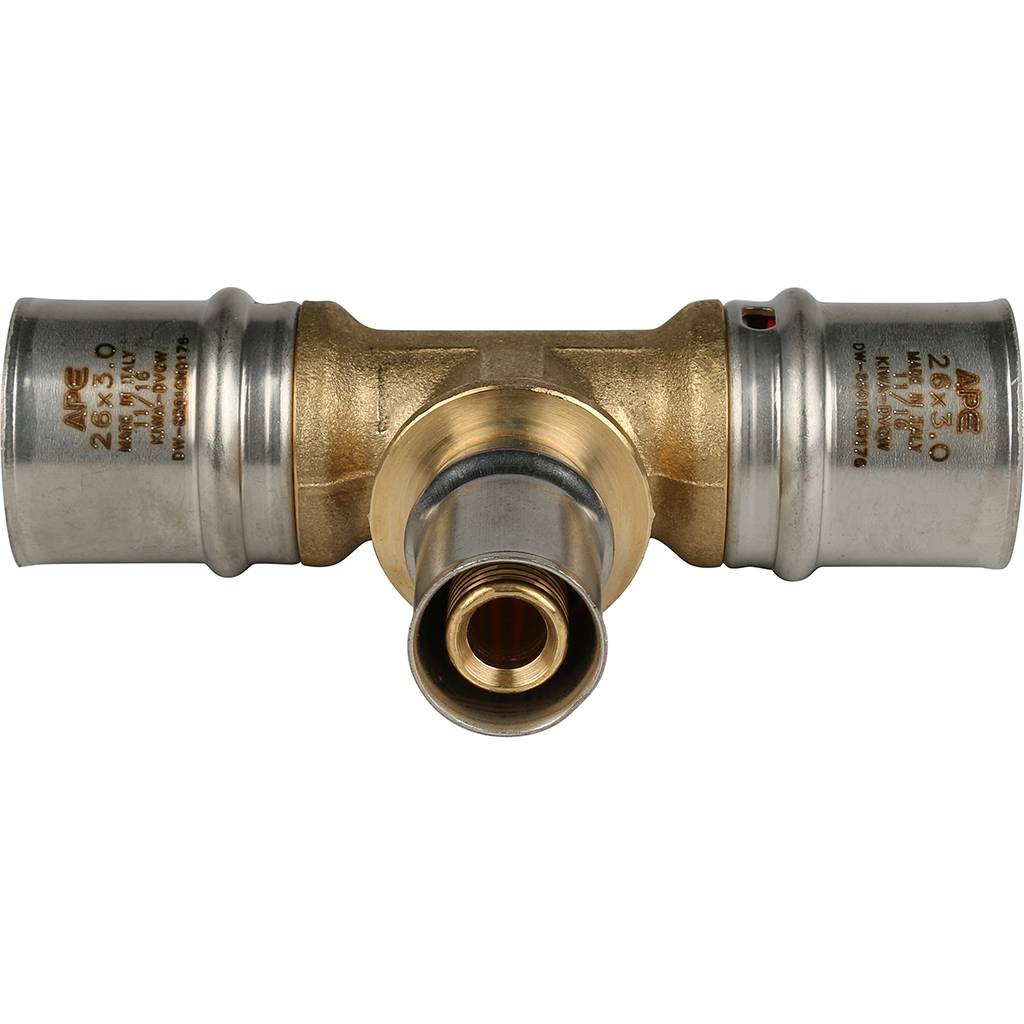 SFP-0005-261626 STOUT Тройник переходной 26х16х26 для металлопластиковых труб прессовой