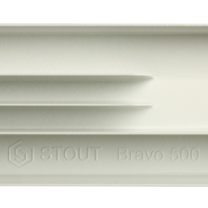 SRA-0110-050012 STOUT Bravo 500 12 секций радиатор алюминиевый боковое подключение RAL9010