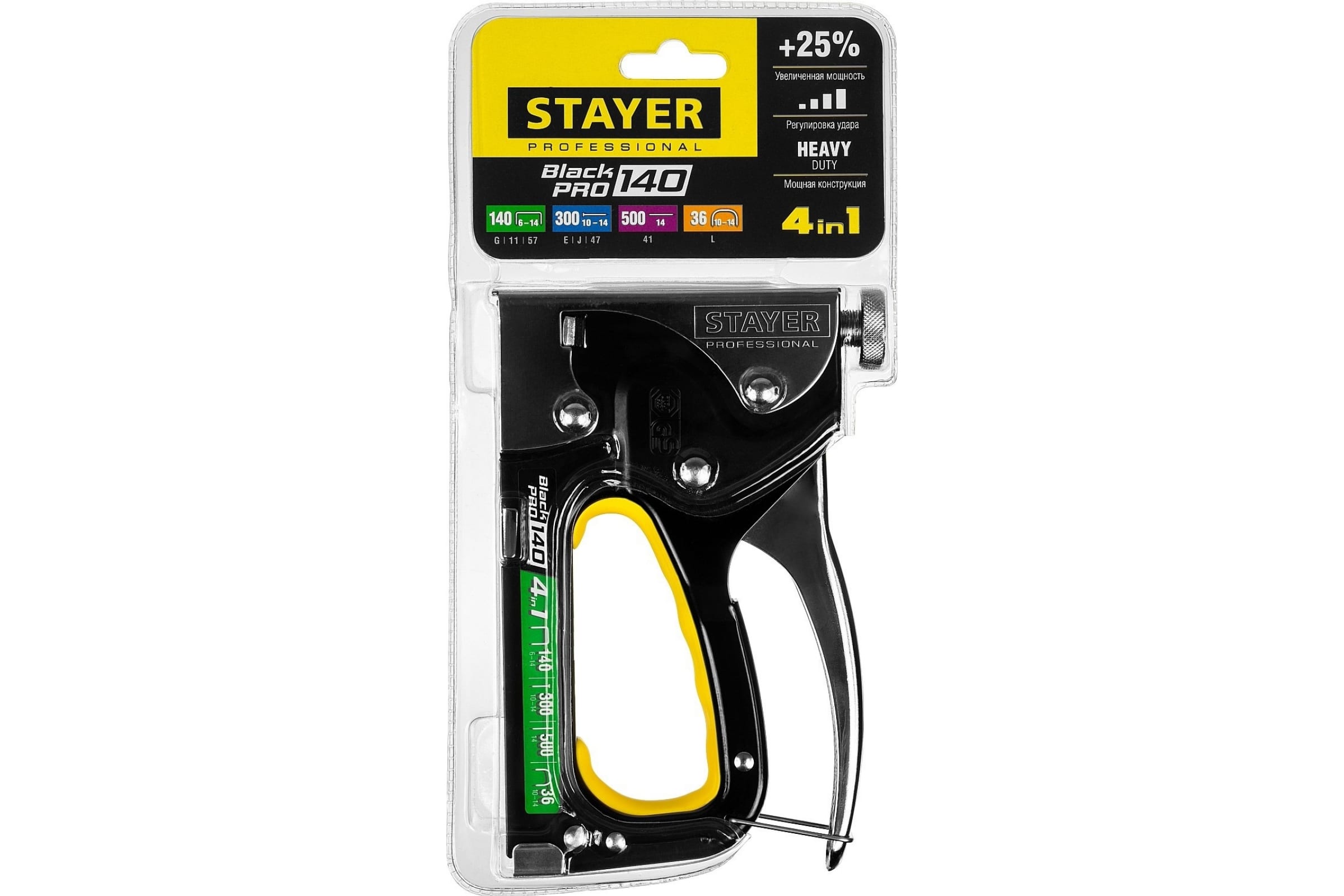 STAYER скобы 140, 36, 300, 500, степлер 4 в 1 BlackPro 140 31510_z01