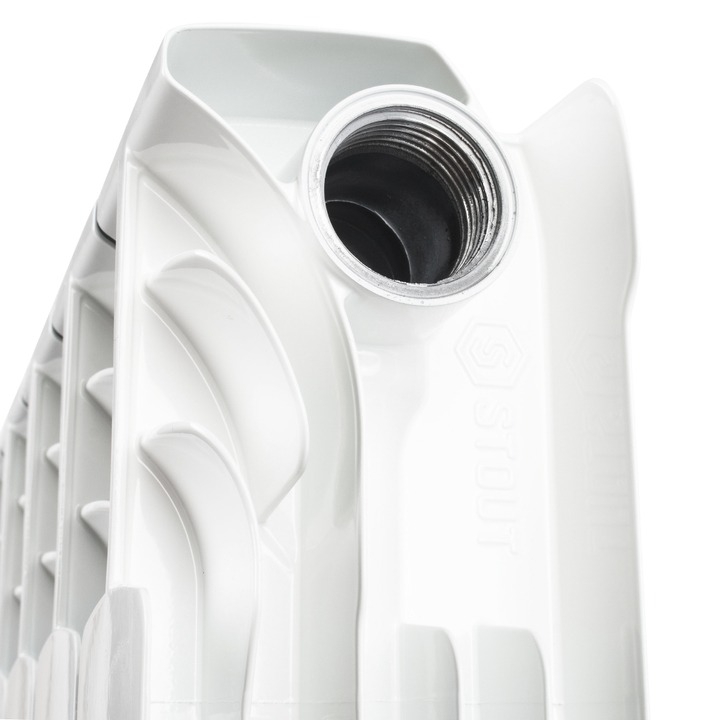 SRB-0310-050008 STOUT Space 500 8 секций радиатор биметаллический боковое подключение RAL9016