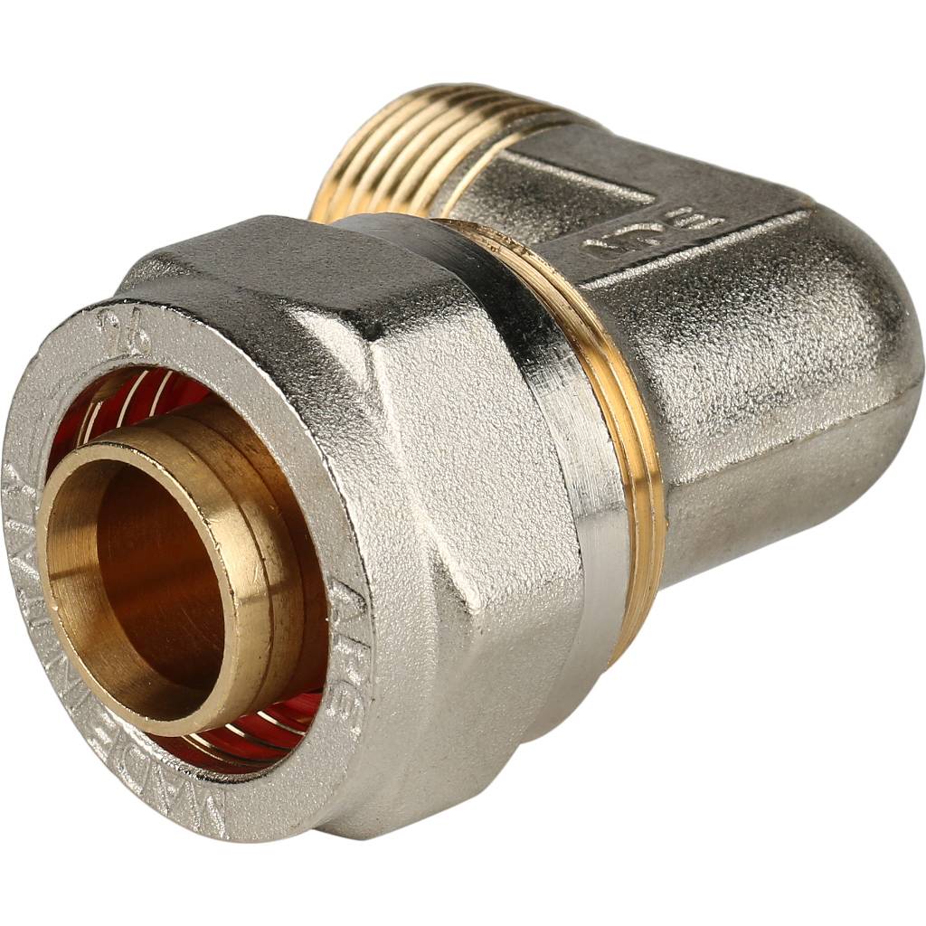 SFS-0006-003426 STOUT Угольник-переходник с наружной резьбой 3/4"х26 для металлопластиковых труб винтовой
