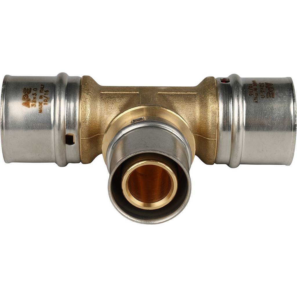 SFP-0005-322632 STOUT Тройник переходной 32х26х32 для металлопластиковых труб прессовой