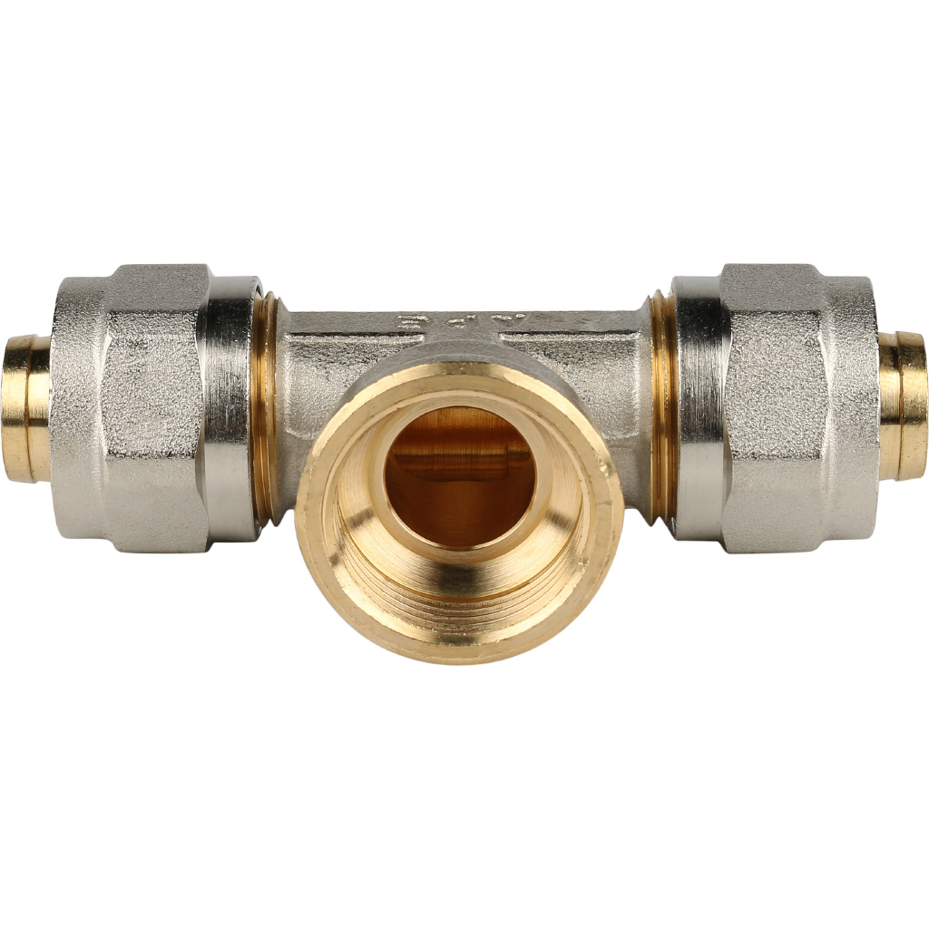 SFS-0012-003420 STOUT Тройник-переходник с внутренней резьбой 3/4"х20 для металлопластиковых труб винтовой